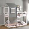 Tree House Bunk Bed, Rustic Dark Grey/White Frame - Beds - 4