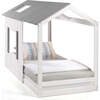 Kid's House Twin Bed, White Wall & Frame/Grey Roof - Beds - 5