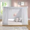 Kid's Tent Twin Floor Bed, White Frame/Grey Tent - Beds - 6 - thumbnail