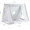 Kid's Tent Twin Floor Bed, White Frame/Grey Tent - Beds - 7 - thumbnail