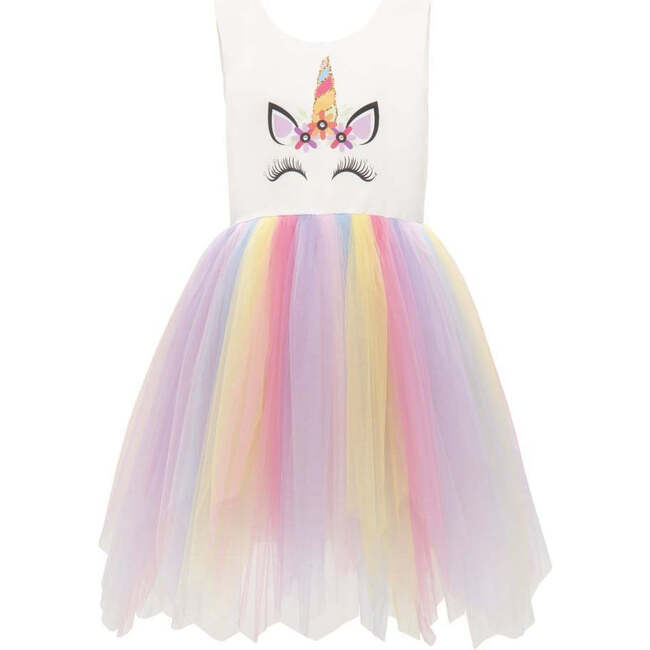 Unicorn Rainbow Dress, White