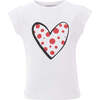 Polka Dot Heart T-Shirt, White - T-Shirts - 1 - thumbnail