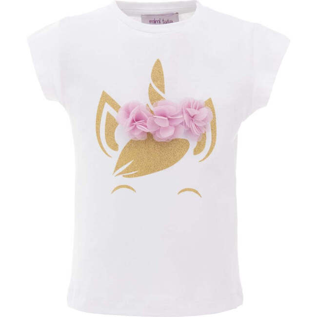 Pink Tulle Unicorn T-Shirt, White
