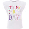 Silver Birthday T-Shirt, White - T-Shirts - 1 - thumbnail