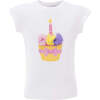 Cupcake N Candle T-Shirt, White - T-Shirts - 1 - thumbnail