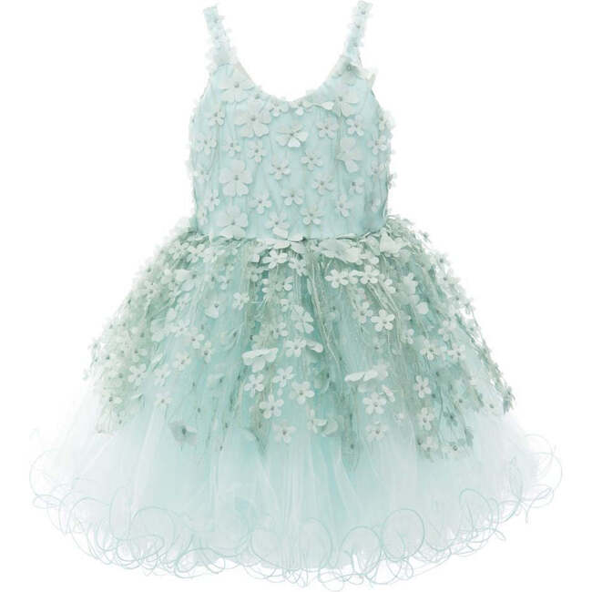 Dahlia Floral Dress, Mint Green - Dresses - 1