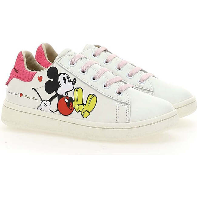 Mickey Pink Tab Sneakers, White - Sneakers - 1