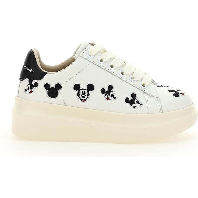Mickey Embroidered Platform Sneakers, White