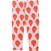 Strawberry Print Leggings, Pink - Leggings - 2