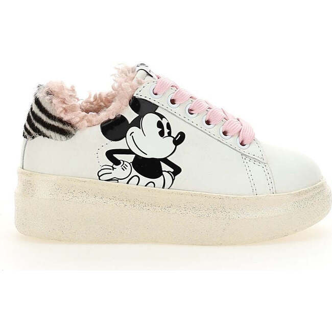 Trim Mickey Platform Sneakers, Pink