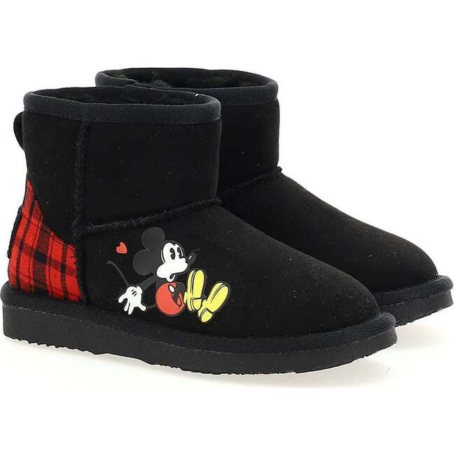 Mickey Plaid Boots, Black