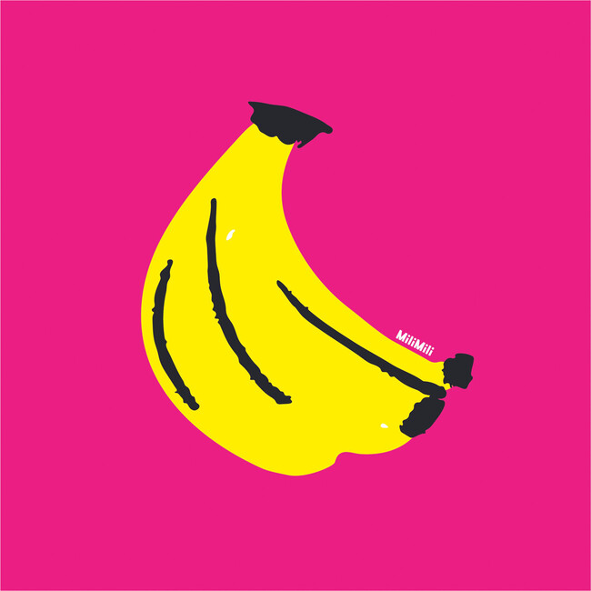 Banana Art Print, Pink