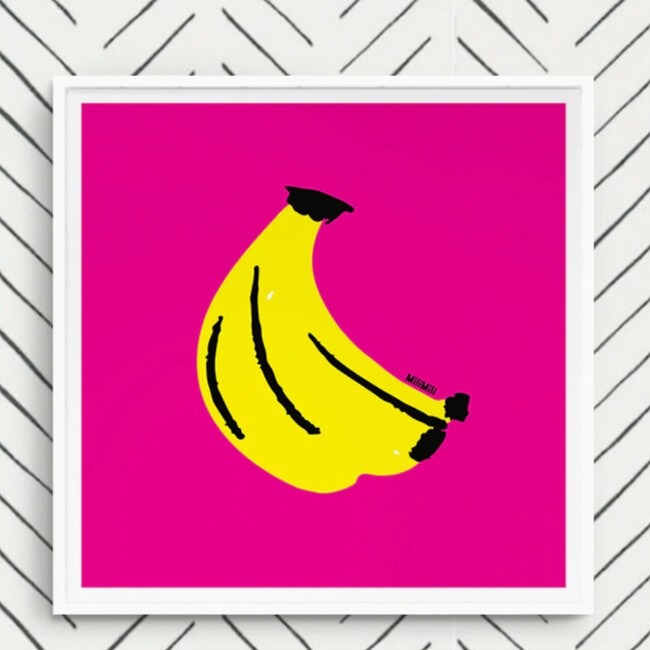 Banana Art Print, Pink