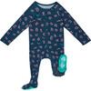 Ultimate Zip Footie, Navy Blue/Wild Rose ABC - Pajamas - 1 - thumbnail