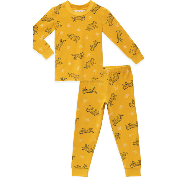 Ultimate Pajama Set, Mustard/Navy Leopard - Lark Adventurewear ...