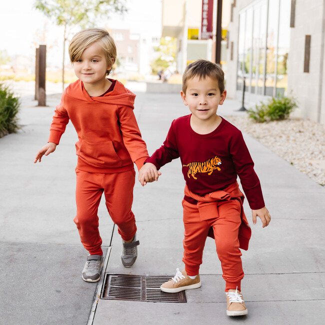 French Terry Bamboo Jogger, Chili - Pants - 2