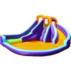 Double Slide Water Park with Climbing Wall & Water Cannon - Pool Toys - 3