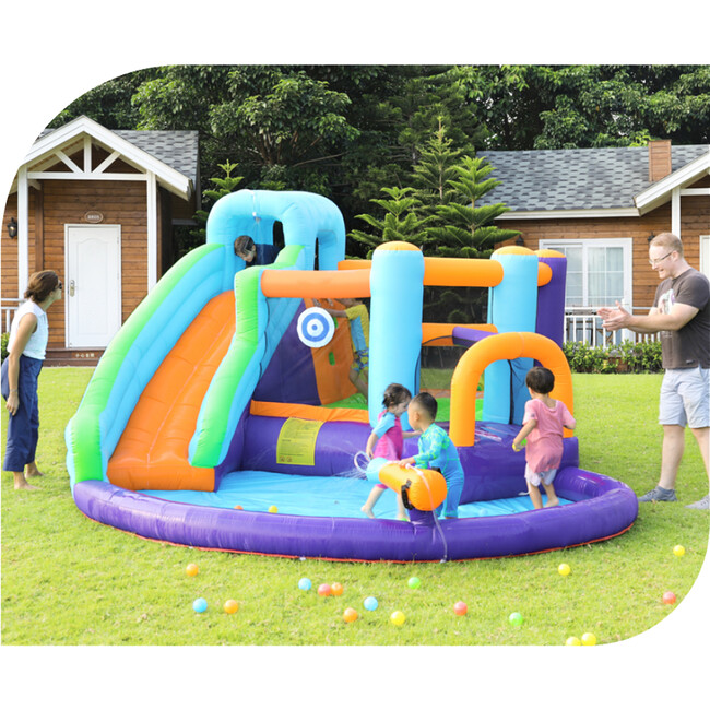 Mega Bouncy Water Park with Water Cannon - Pool Toys - 2