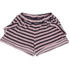 Striped Shorts, Mauve Pink and Black - Shorts - 1 - thumbnail