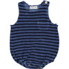 Striped Onesie, Blue and Black - Rompers - 1 - thumbnail