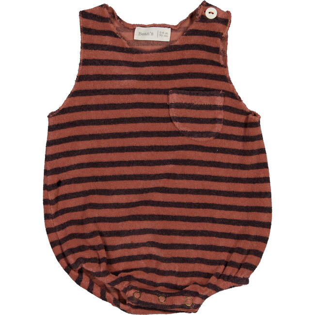 Striped Onesie, Clay and Black - Rompers - 1