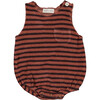 Striped Onesie, Clay and Black - Rompers - 1 - thumbnail