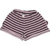 Striped Shorts, Mauve Pink and Black - Shorts - 2