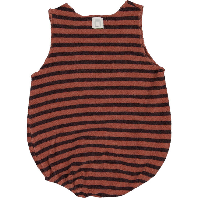 Striped Onesie, Clay and Black - Rompers - 2