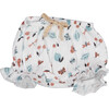 Printed Ruffled Shorts, White - Shorts - 1 - thumbnail