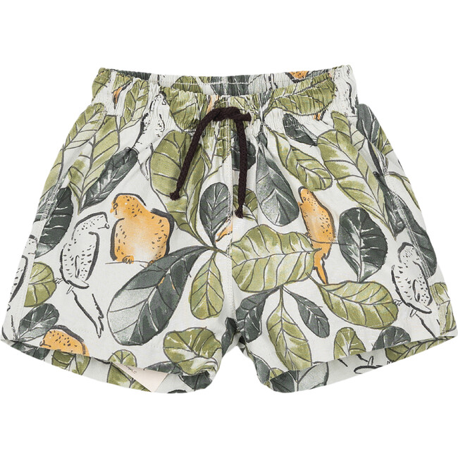 Canary and Printed  Swim Trunks, Multi