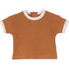 Knit Tee, Burnt Orange and Light Blue - T-Shirts - 1 - thumbnail