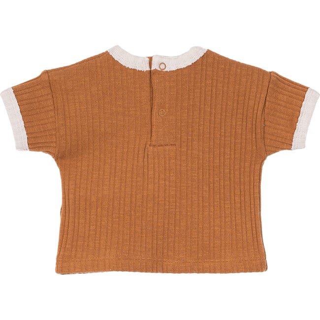 Knit Tee, Burnt Orange and Light Blue - T-Shirts - 2