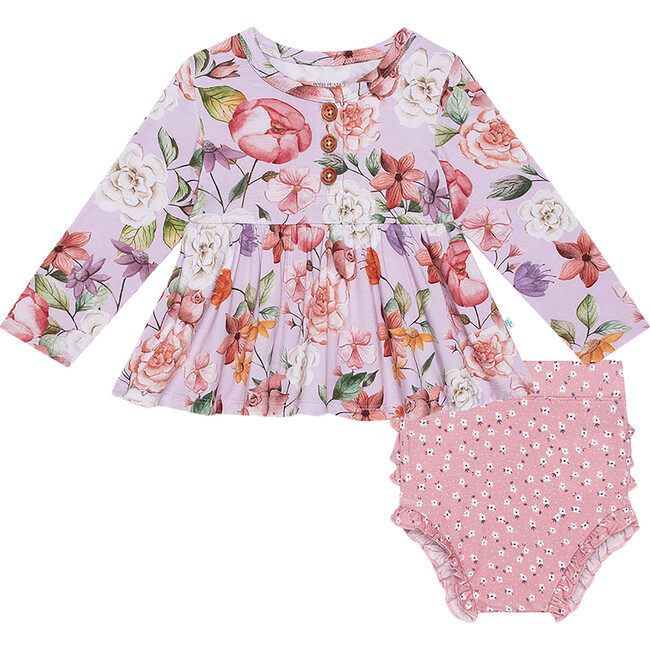 Long Sleeve Henley Peplum Top & Bloomer Set, Pari - Mixed Apparel Set - 1