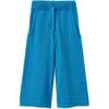 Organic Cotton Knit Wide Leg Trousers, Archipelago Blue - Pants - 1 - thumbnail