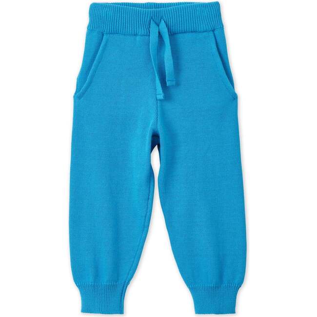 Organic Cotton Knit Joggers, Archipelago Blue - Pants - 1
