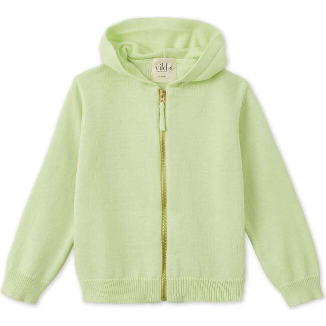 Organic Cotton Knit Cardigan, Light Green