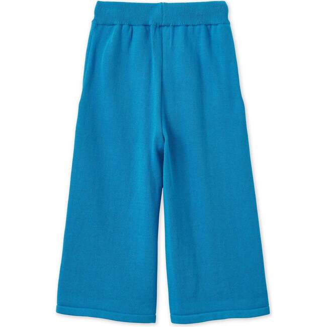 Organic Cotton Knit Wide Leg Trousers, Archipelago Blue