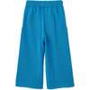 Organic Cotton Knit Wide Leg Trousers, Archipelago Blue - Pants - 2 - thumbnail