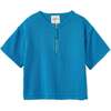 Organic Cotton Knit Kimono Shirt, Archipelago Blue - Shirts - 1 - thumbnail