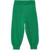 Organic Cotton Knit Joggers, Green - Pants - 2