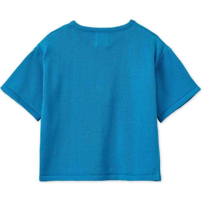 Organic Cotton Knit Kimono Shirt, Archipelago Blue - Shirts - 3