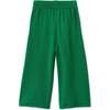 Organic Cotton Knit Wide Leg Trousers, Green - Pants - 3 - thumbnail