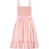 Ava Smocked & Embroidered Gingham Check Girls Party Dress, Pink - Dresses - 1 - thumbnail