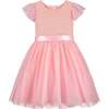 Confetti Smocked & Embroidered Tulle Girls Occasion Dress, Sugar Pink - Dresses - 1 - thumbnail