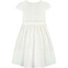 Florence Embroidered Cotton Bow Girls Occasion Dress, White - Dresses - 3 - thumbnail