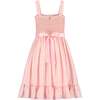Ava Smocked & Embroidered Gingham Check Girls Party Dress, Pink - Dresses - 3 - thumbnail