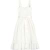 Ava Smocked Embroidered Cotton Girls Occasion Dress, White - Dresses - 3 - thumbnail
