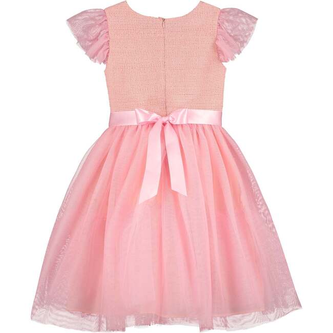 Confetti Smocked & Embroidered Tulle Baby Occasion Dress, Sugar Pink