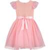 Confetti Smocked & Embroidered Tulle Girls Occasion Dress, Sugar Pink - Dresses - 3 - thumbnail