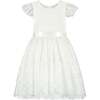 Confetti Smocked Blossom Tulle Baby Occasion Dress, White - Dresses - 1 - thumbnail